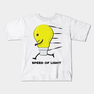 Speed Of Light - Funny Running Bulb Kids T-Shirt